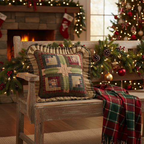 Tea Cabin Quilted Pillow-Lange General Store