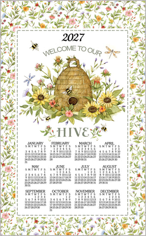 Calendar Towel 2027 - Bee Floral-Lange General Store