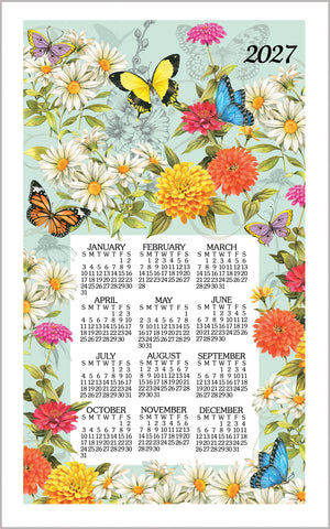 Calendar Towel 2027 - Butterfly Garden-Lange General Store