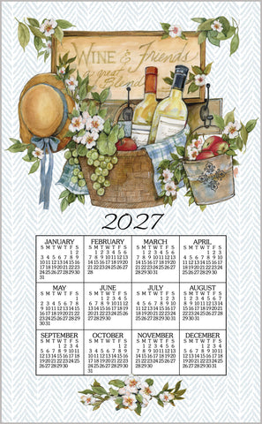 Calendar Towel 2027 - Wine Basket-Lange General Store