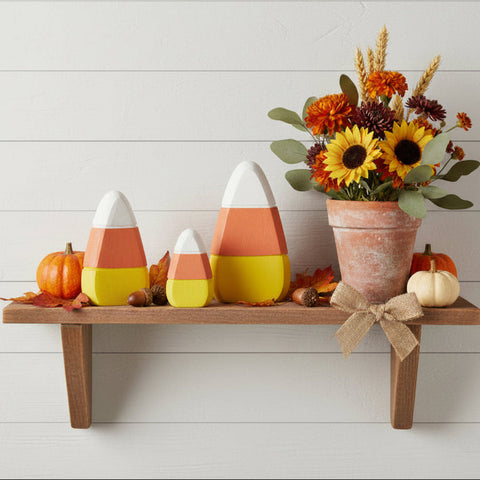 Candy Corn Wood Decor Set of 3