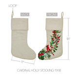 Cardinal Holly Stocking