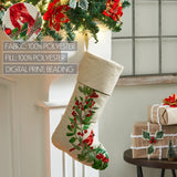 Cardinal Holly Stocking