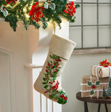 Cardinal Holly Stocking
