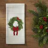 Cardinal Wreath Dishtowel-Lange General Store