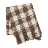 Carrington Cocoa Brown Woven Check Throw-Lange General Store