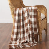 Carrington Dark Amber Woven Check Throw-Lange General Store