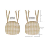 Carrington Golden Wheat Gingham Chair Pad-Lange General Store