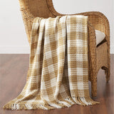 Carrington Golden Wheat Woven Check Throw-Lange General Store