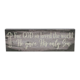 Celebrate Grace For God So Loved The World Distressed Grey Wall Sign-Lange General Store