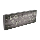 Celebrate Grace For God So Loved The World Distressed Grey Wall Sign-Lange General Store