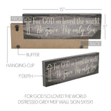 Celebrate Grace For God So Loved The World Distressed Grey Wall Sign-Lange General Store