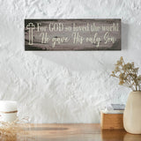 Celebrate Grace For God So Loved The World Distressed Grey Wall Sign-Lange General Store