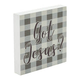 Celebrate Grace Got Jesus Grey Check Block Sign-Lange General Store