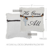 Celebrate Grace He Gave All Cross Ornament Pillow-Lange General Store