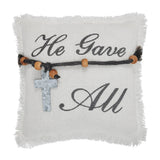 Celebrate Grace He Gave All Cross Ornament Pillow-Lange General Store