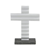 Celebrate Grace Metal Holy Cross w/ Wooden Base-Lange General Store