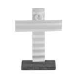 Celebrate Grace Metal Holy Cross w/ Wooden Base-Lange General Store