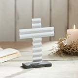 Celebrate Grace Metal Holy Cross w/ Wooden Base-Lange General Store