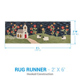 Chapel On The Hill Hooked Rug Runner