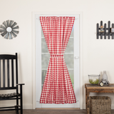 Annie Red Buffalo Check Door Panel Curtain-Lange General Store