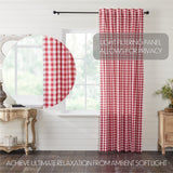 Annie Red Buffalo Check Extra Long Panel Curtain-Lange General Store