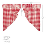 Cherry Ann Buffalo Check Prairie Swag Curtains