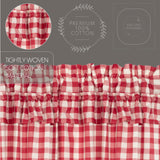 Cherry Ann Buffalo Check Ruffled 96" Panel Curtains-Lange General Store