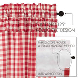 Cherry Ann Buffalo Check Ruffled 96" Panel Curtains-Lange General Store