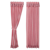 Cherry Ann Buffalo Check Ruffled 96" Panel Curtains-Lange General Store