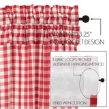 Annie Red Buffalo Check Ruffled Extra Long Panel Curtain-Lange General Store