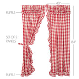 Cherry Ann Buffalo Check Ruffled Panel Curtains-Lange General Store