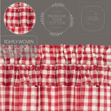 Cherry Ann Buffalo Check Ruffled Prairie Swag Curtains