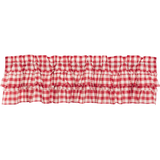 Annie Red Buffalo Check Ruffled Valance-Lange General Store