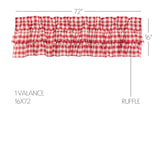 Cherry Ann Buffalo Check Ruffled Valance-Lange General Store