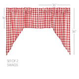 Cherry Ann Buffalo Check Swag Curtains
