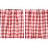 Annie Red Buffalo Check Tier Curtains 36"-Lange General Store