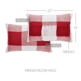 Cherry Ann Check Fringed Pillow-Lange General Store