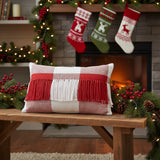 Cherry Ann Check Fringed Pillow-Lange General Store