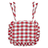 Cherry Ann Check Ruffled Chair Pad-Lange General Store