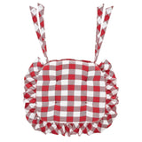 Cherry Ann Check Ruffled Chair Pad-Lange General Store