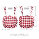 Cherry Ann Check Ruffled Chair Pad-Lange General Store