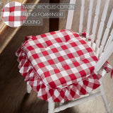 Cherry Ann Check Ruffled Chair Pad-Lange General Store