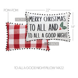 Cherry Ann Check To All A Good Night Pillow 14 x 22-Lange General Store