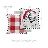 Cherry Ann Check Vintage Santa Pillow 12 x 12-Lange General Store