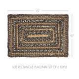 Chestnut Braided Rectangle Placemat - Set of 6