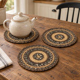 Chestnut Braided Trivet 8" Set of 3