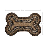 Chestnut Dog Bone Braided Waterproof Rug Mat – Rustic Farmhouse Dog Mat – Chestnut Brown, Dark Tan