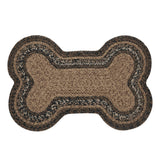 Chestnut Dog Bone Braided Waterproof Rug Mat – Medium – Farmhouse Dog Mat – Chestnut Brown, Black