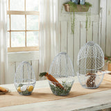 Chicken Wire Egg Shaped Baskets Set of 3-Lange General Store